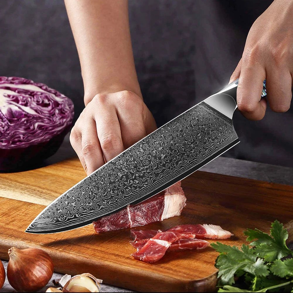 67-layer Damascus Steel Chef's Knife Japanese VG10 Steel Kitchen Knife  'tsunami' 8 Damascus Blade -  Norway