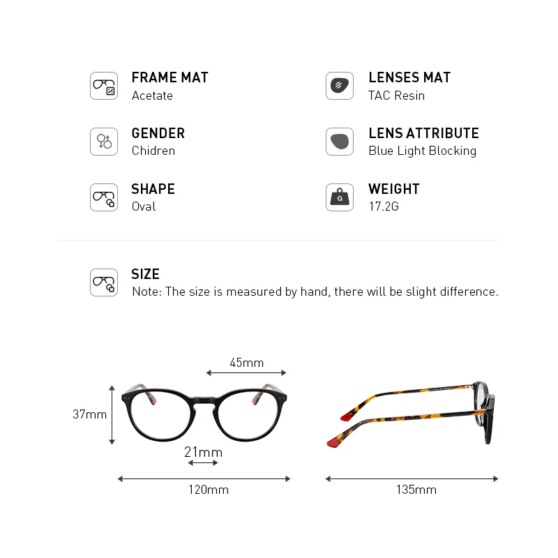 MERRYS DESIGN Blue Light Blocking Glasses Girls Boys Computer Glasses Acetate Oval Frames S7253FLG