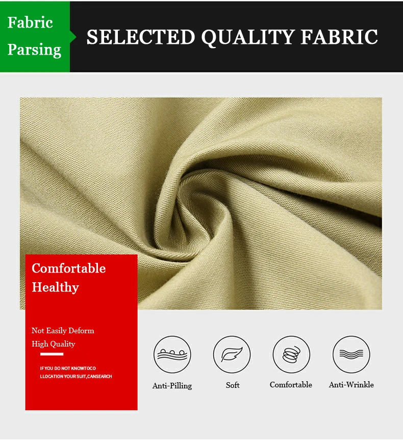 Herren Frühling Herbst 100% Baumwolle Business-Hose für Mittelalter, Gerade Geschnittene Hose mit Hoher Taille, Dünne und Dicke Freizeithose für Männer – Detail 3
