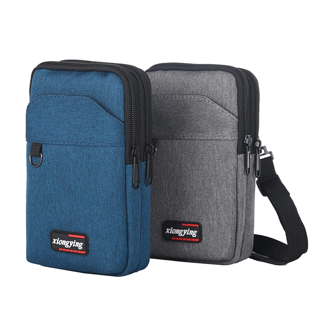 Men Canvas Messenger Bag Vintage Style Casual Shopper Bag Single Shoulder Strap Rectangle Zipper Closure Large Capacity