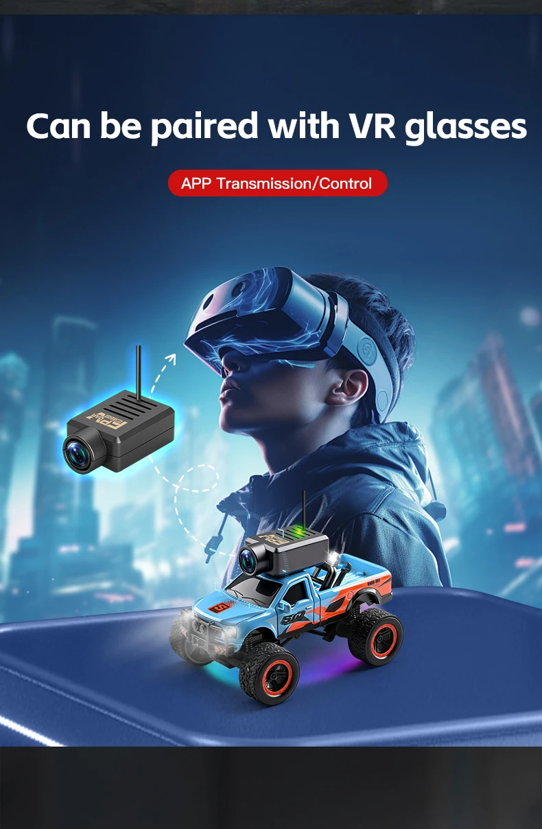 WLtoys 6407 6407-C 1/64 RC Kamera Auto 4x4 Off-Road Big-Wheel Climbing Crawler 2,4G Fernbedienung mit Display Fahrzeug – Detail 12