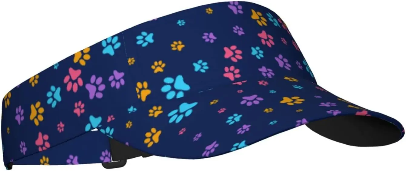 

Animal paw Print Sunscreen Visor Hats for Women & Men, Sport Empty Top Baseball Sun Cap, Tennis Visor, Golf Visor Black