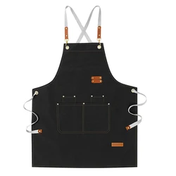 Custom Fashion Apron Kitchen Waterproof Chef Work Aprons Restuarant Bar Waiter Mandiles Nail Beauty Hair Studio Avental Design