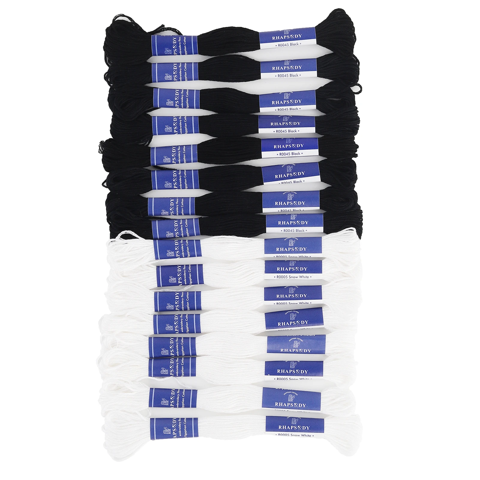 Rhapsody Premium Egyptian Cotton Embroidery Floss Collection - 12 Vibrant Colors, Double Mercerized, 8-Meter Skeins
