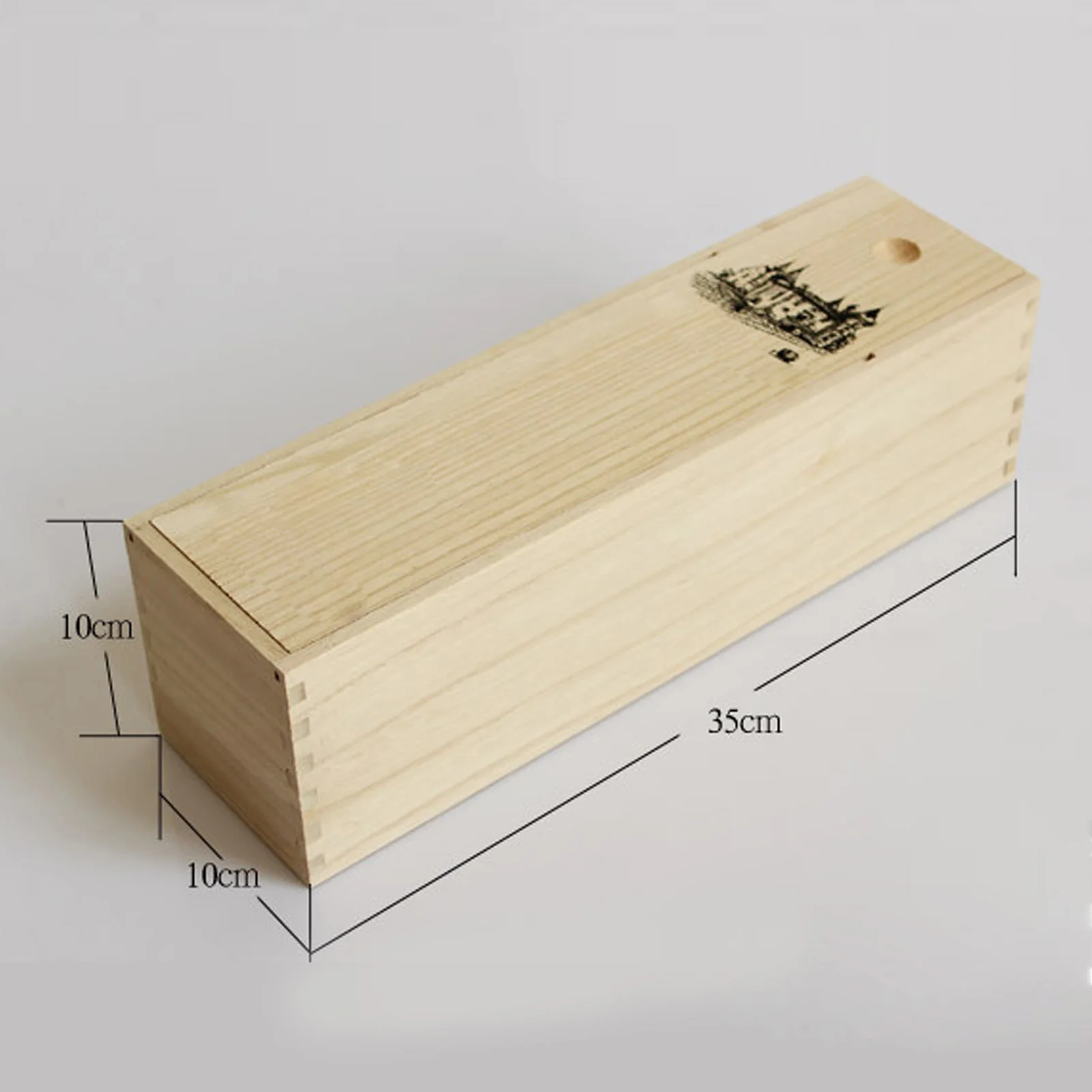 Single Bottle Wooden Wine Box with Lid Decorative Wood Grain Reusable Wine Storage Box Single Wine Bottle Box Holder