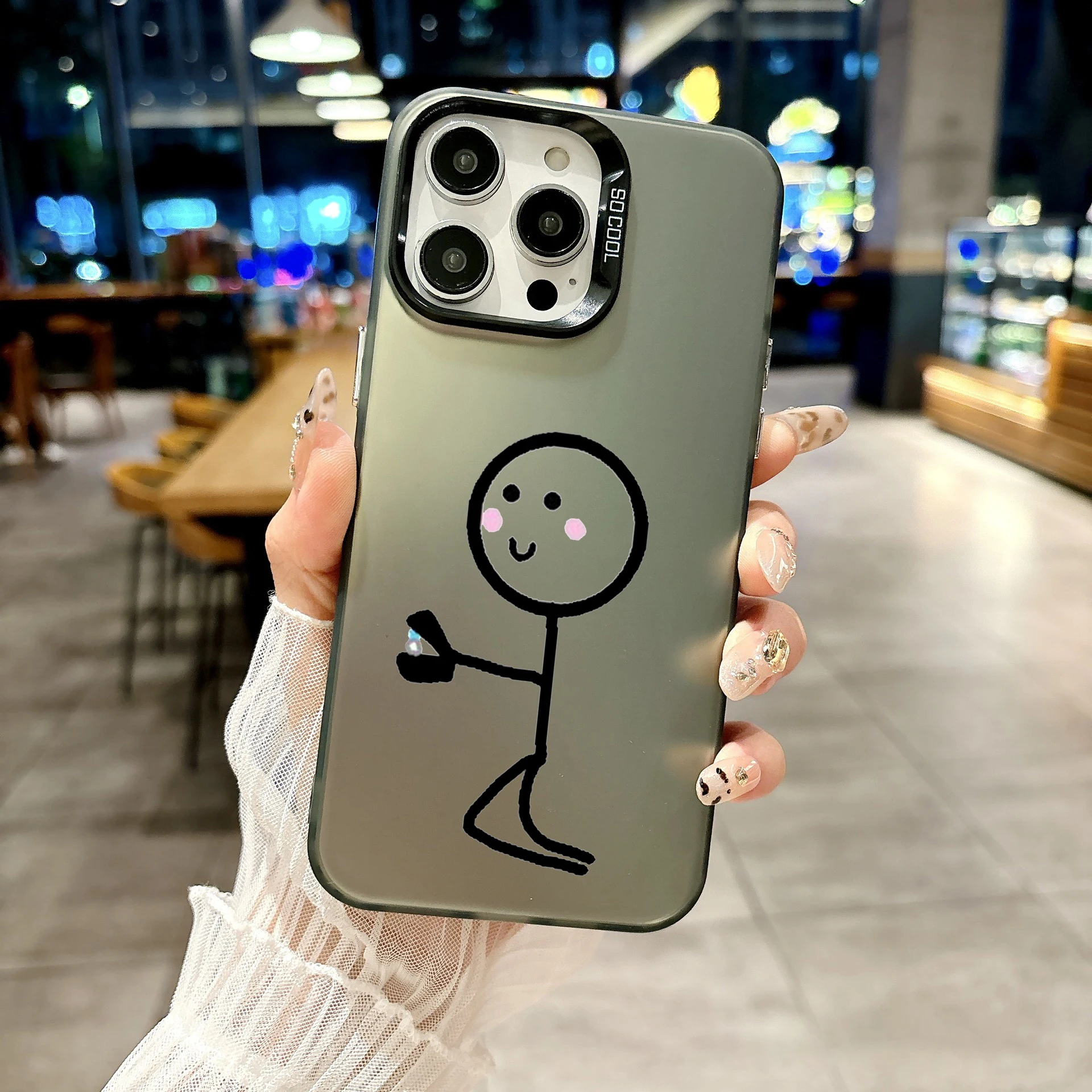 Silver Plated Cute Matchstick Propose Color Phone Case - IMD Cover