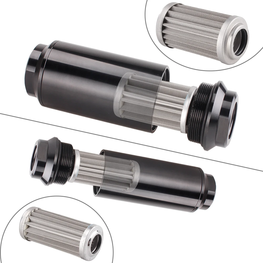 Fuel Filter 44MM/58MM Stainless Steel&Iron Element 60 Micron Ethanol Compatible Mesh AN6/AN8/AN10 Filter Accessories OFI065 fuel filter water separator