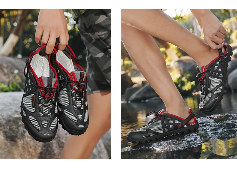 Herren Outdoor-Wandersandalen, schnell trocknende Wasserschuhe, amphibische Watschuhe, atmungsaktive Wanderschuhe, Trail-Wassersandalen, große Größe – Detail 23
