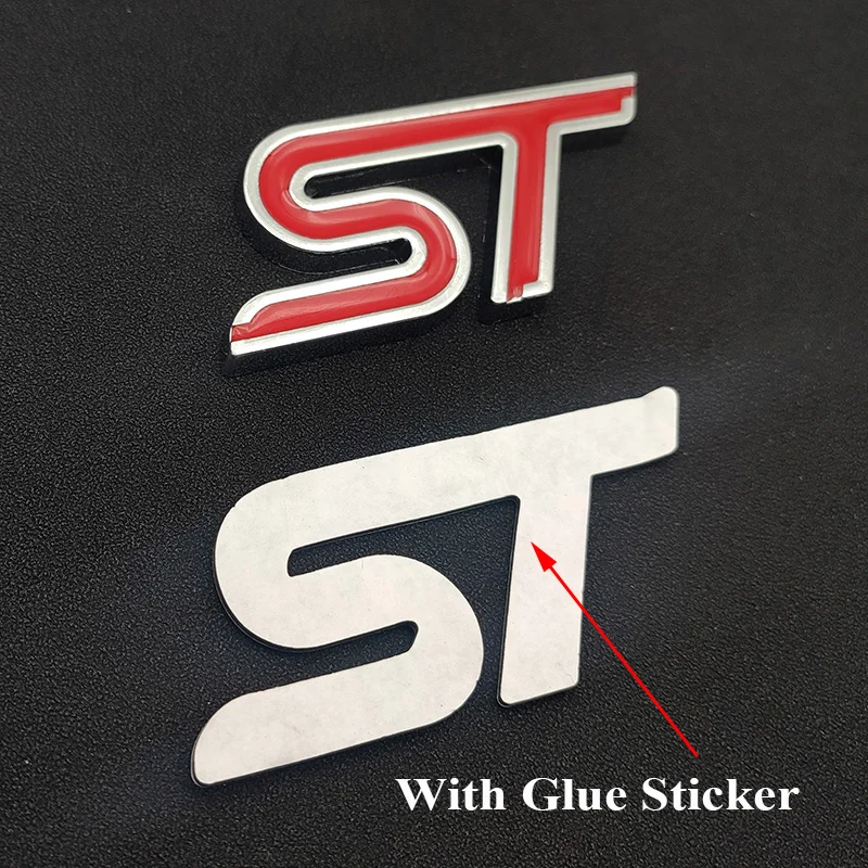 Emblème Sport Universel Autocollant Logo ST 3D Métal Noir Pour Calandre Avant Voiture - Emblème Sport - Universal Logo Noir Mercedes