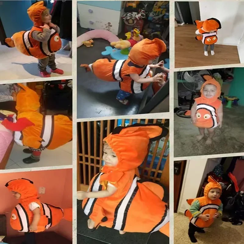 Cosplay Disney Finding Nemo Clownfish fish Cartoon character costume Mascot perform Clothes Fancy Dress Party Animal carnival 6