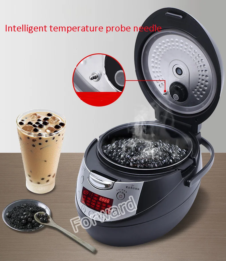 110V 220V 5L 6L Small Bubble Tea Pearl Cooking Cooker Machine Tapioca Ball Cooker Pot Sago Electric Cooker 2