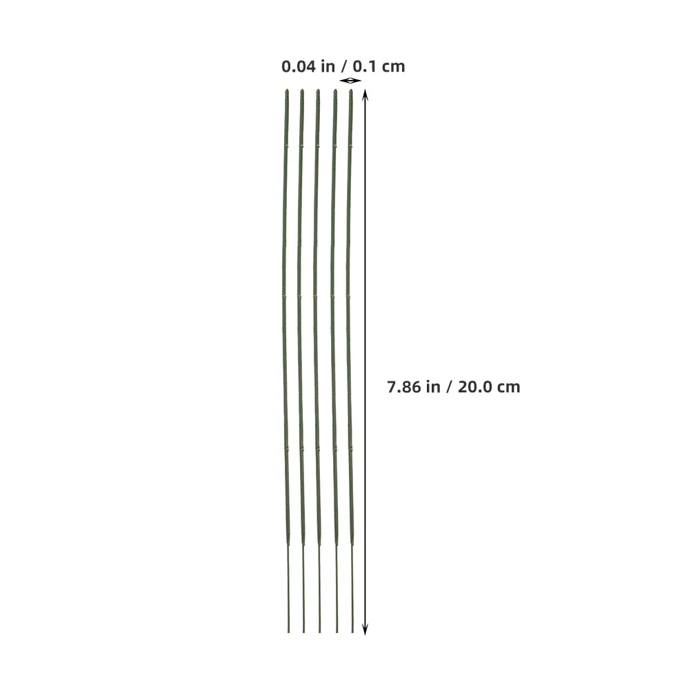 100Pcs 녹색 꽃 줄기 와이어 DIY 배열을위한 유연한 튼튼한 꽃 막대 인공 꽃 공예 용품