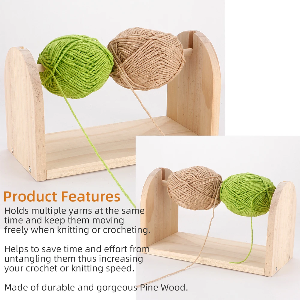 Premium Wooden Yarn Ball Holder - Elegant Storage for Knitting & Crochet Supplies