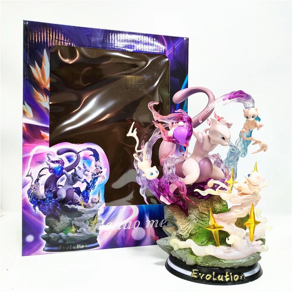 Gk pokemon anime figura luminosa eevee nova geração mewtwo evolução grupo  26cm pvc figura de ação collectible modelo brinquedo presente - AliExpress