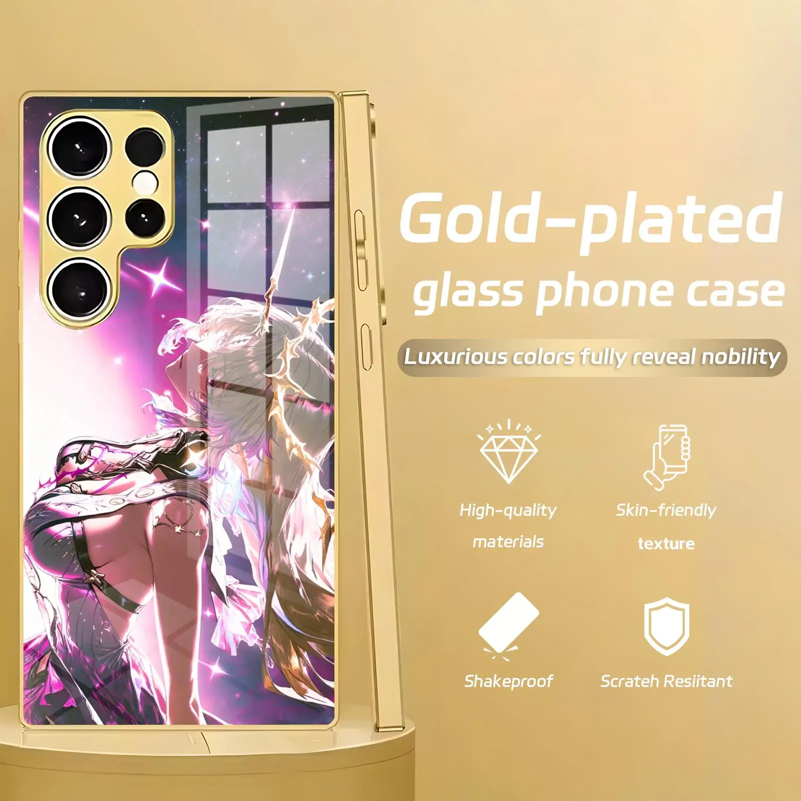Electroplated Glass Protective Phone Case - Wuthering Waves Collection by CARTETHYIA