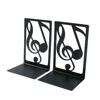 2Pcs Art Note Bookends, Literary Hollow Out Iron Bookends, Metal L-Shaped Bookends, Home Office Desktop Organiser Bookends 3