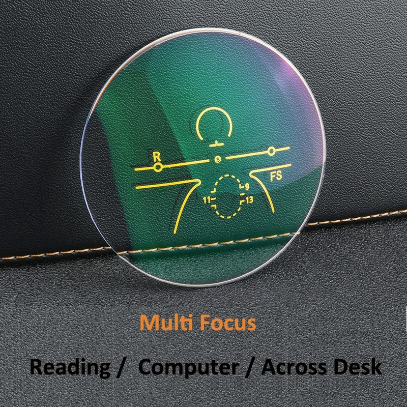 1.56 Index Multi Focus Advanced Reading Glasses Aspheric Green Coating Prescription Eyeglasses Fame Near And Far Anti UV 400