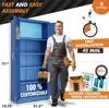 Metal Storage Cabinet with Digital Lock  Garage Storage Cabinet  Pegboard  71" Lockable Tool Cabinet  Locking Cabinets Dark Blue 2