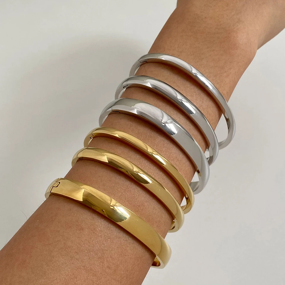 Elegant Stainless Steel Women's Bracelet - Simple, Smooth, and Rust-Proof Jewelry Gift
