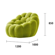  Modern minimalist football creative design leisure sofa luxury fabric sofa living room lazy curved bubble three-seat sofa 