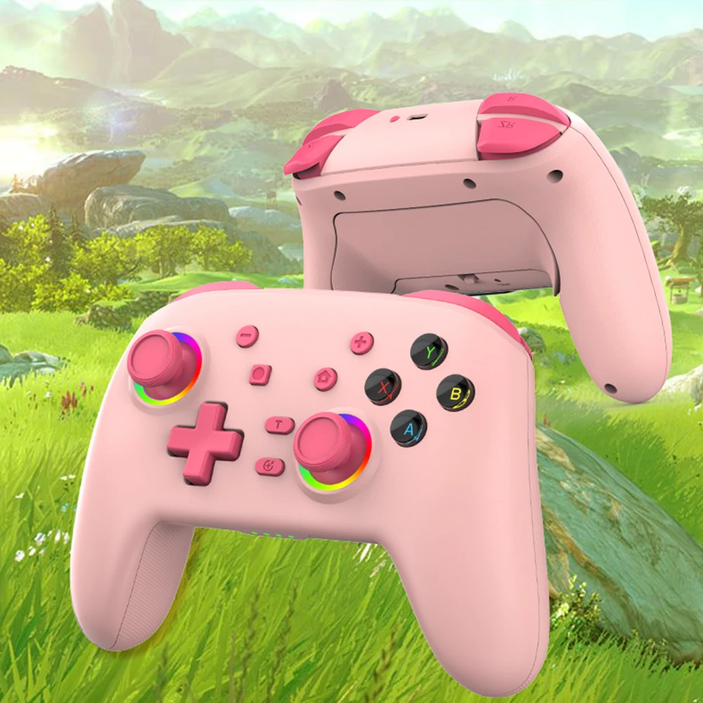 Game Controller 3-mode Connection Wireless Gamepad Controller RGB Lighting Bluetooth-compatible for PS4/Switch/PC/Computer