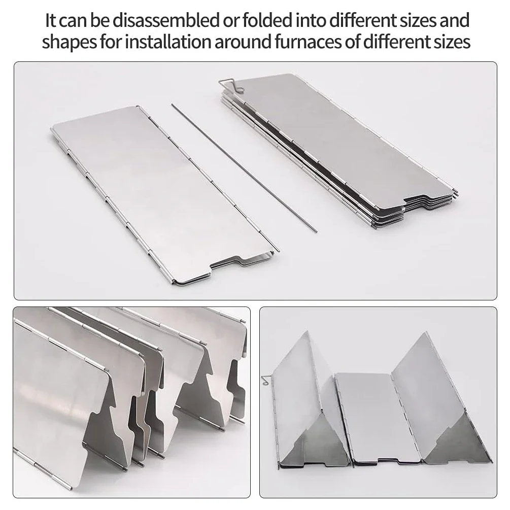 Portable Aluminum Stove Windscreen with Drawstring Bag
