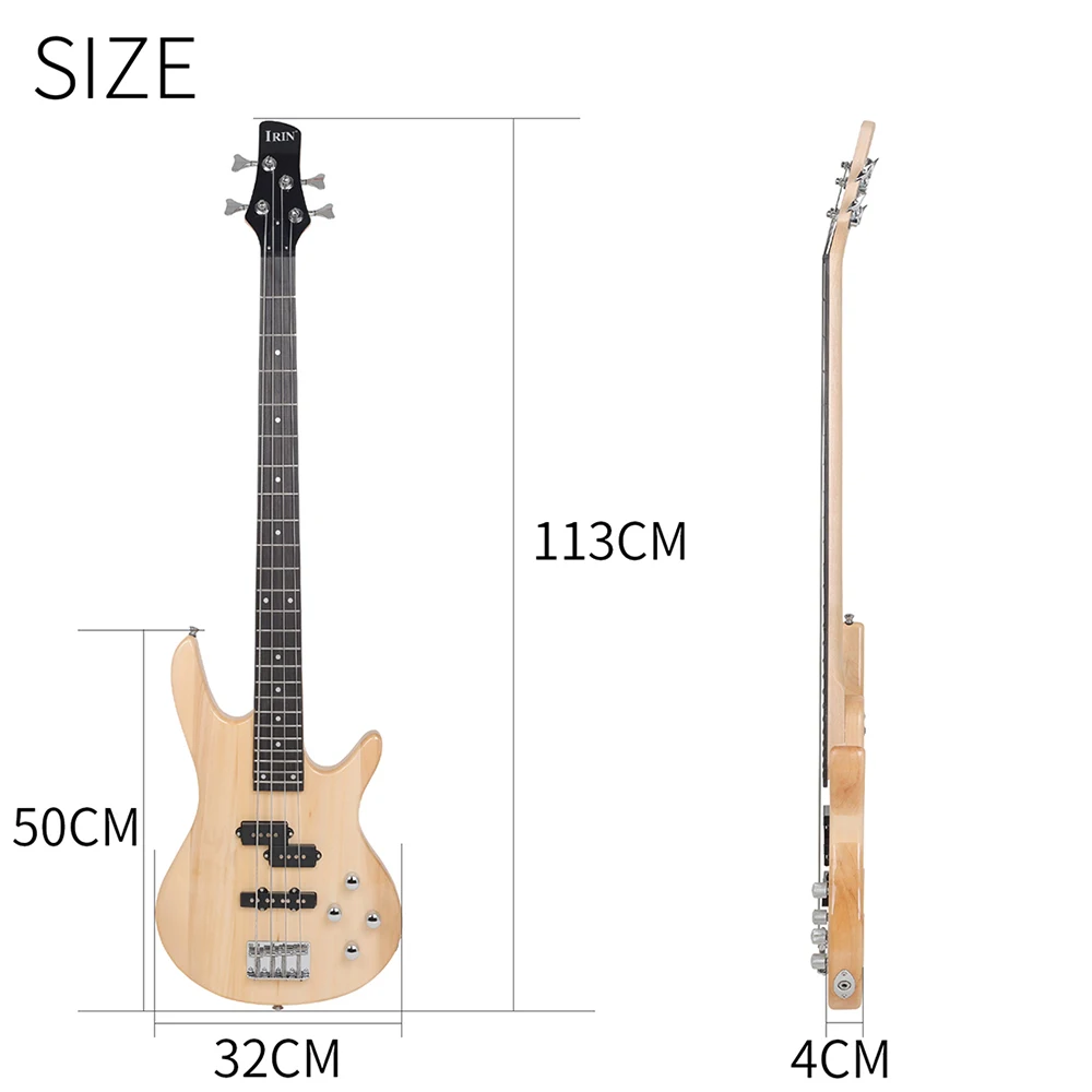 IRIN 20 Frets Electric Bass Guitar 4 Strings Maple Body Neck Bass Guitarra With Bag Necessary Guitar Parts & Accessories