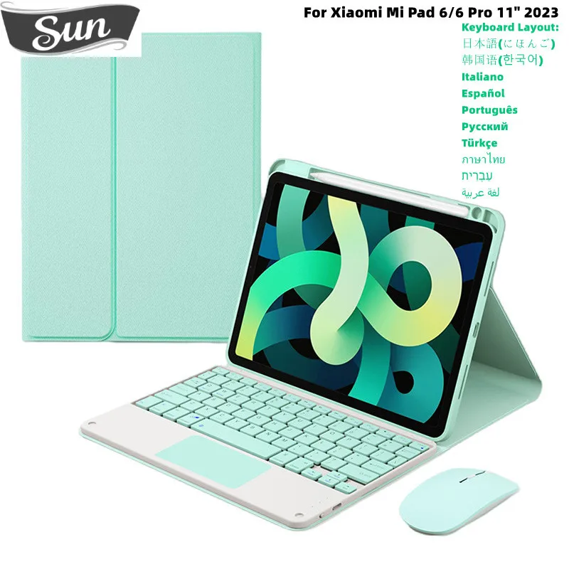 Per Xiaomi Pad 6 Pro 11 "2023 Magic Keyboard Custodia Per Mouse Wireless Funda Per Mi Pad 6 Touch Keyboard Tablet Cover Portamatite
