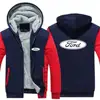 Sweatshirt Coat Pullover Tops Ford car logo 2022 Men's New Winter Long Sleeves Print Thicken Warmer Jacket Sport Hoodies Zipper 5