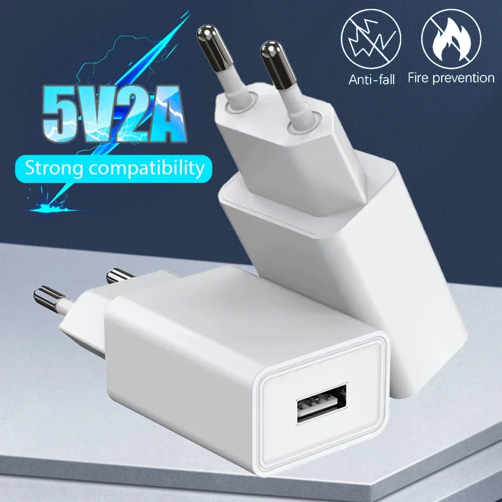 5V 2A Home Travel USB Wall Charger Power Universal Phone EU/US Charging Plug Adapter For IPhone 15 14 Samsung Huawei