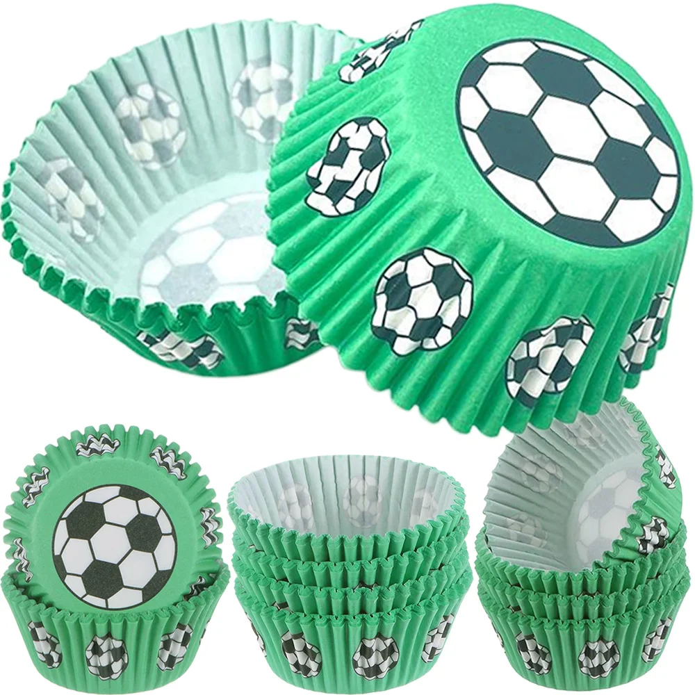 100/200/300 stücke Fußball Papier Muffin Cupcake Liner Fall Geburtstag Backen Tassen Wrapper Fettdicht Hochzeit Geburtstag Party Dekore