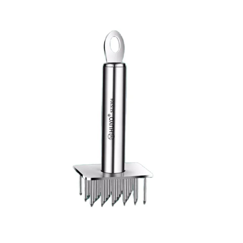 Hand Punch Meat Piercing Needle Flesh Hole Artifact Portable 304 Stainless Steel Meat Loose Needle Hammer Tenderizer Steak Tools
