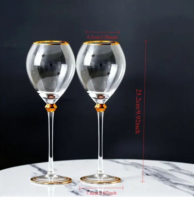 Luxury Crystal Red Wine Glass Set - Elegant Tall Glasses