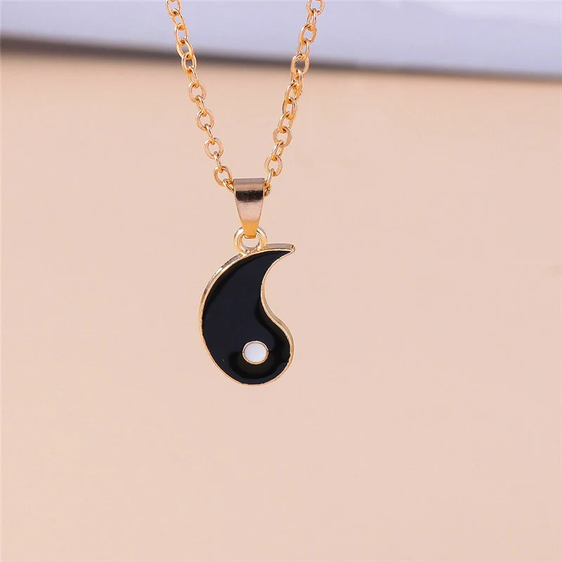 Aihua Hot Sell Smalto Yin Yang Tai Chi Collana per Donne Uomini Regalo di Compleanno Bff Migliori Amici Coppia Collana con Ciondolo Abbinato_voghion.com