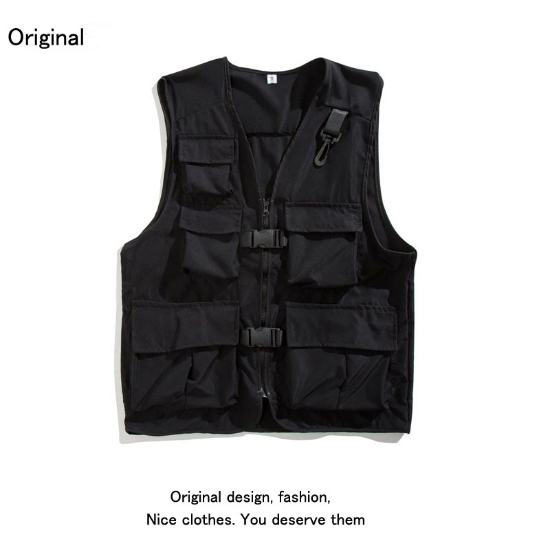 2024 New arrive Men's Casual Multi Pocket Sleeveless Vest Hiking Waterproof Jacket Outdoor Camping Fishing Vest 4
