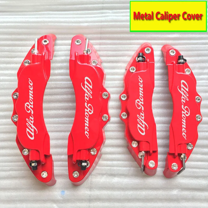 KUNBABY Red Metal Brake Caliper Cover With White Alfa Romeo Sticker