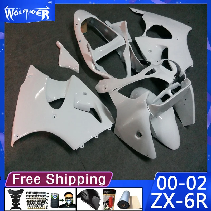 

Motorcycle cowl ABS plastic fairings for ZX-6R 2000-2002 ZX6R 00 01 02 Motorbike white fairing Manufacturer Customize cover