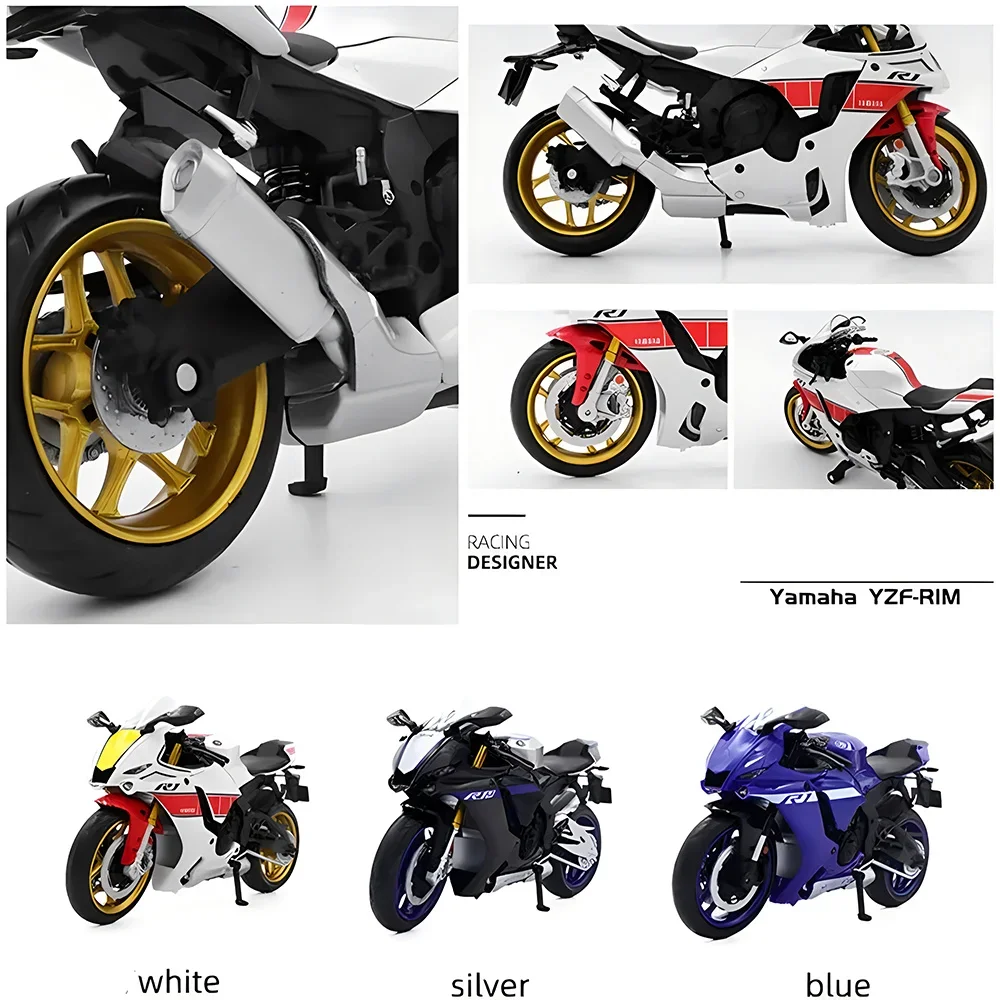 1/12 Scale Yamaha YZF-R1M Motorcycle Model Toy Alloy Diecast Simulation Models Motor Cycle Collection Decoration Boys Toys Gifts 6
