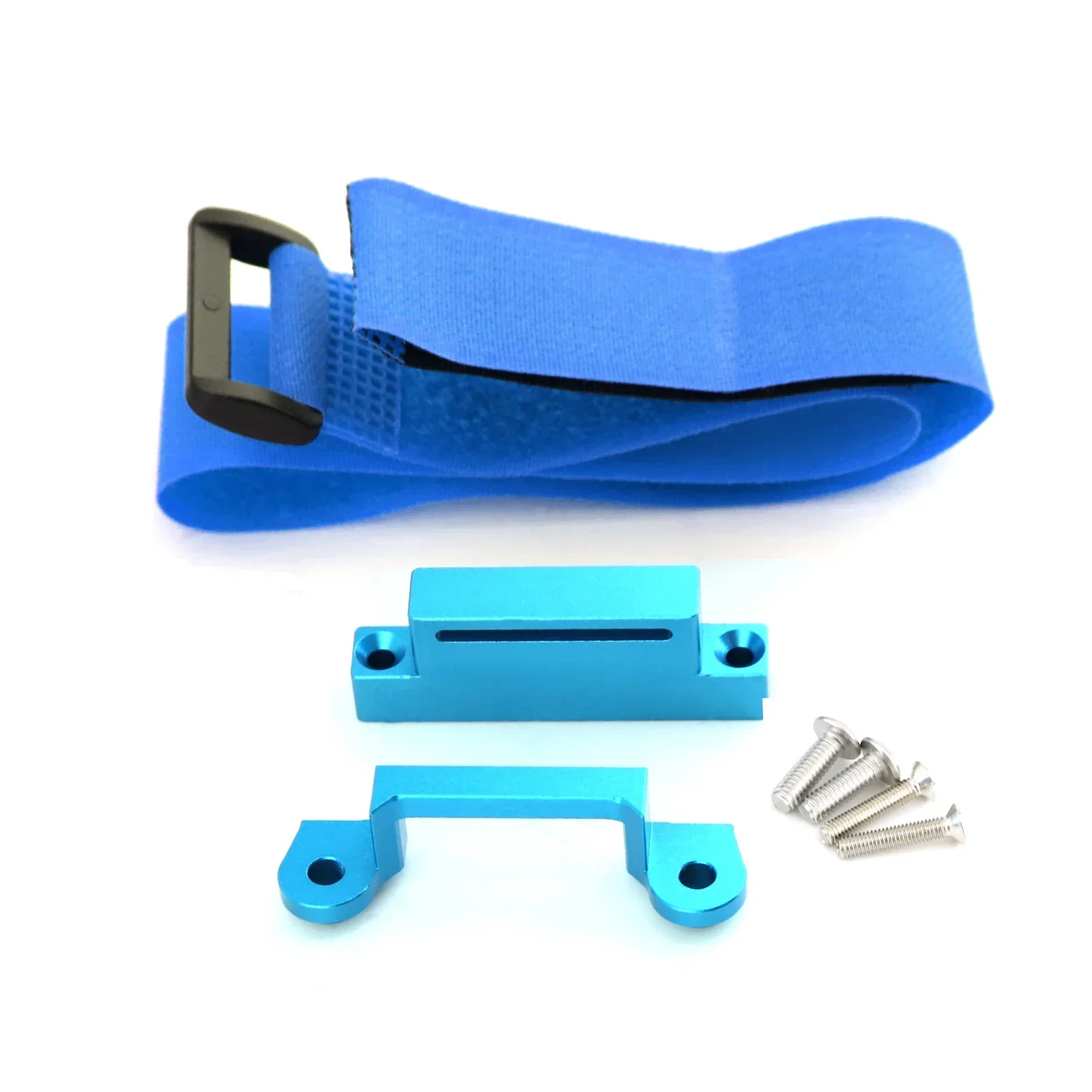 Aluminium Alloy Tall Battery Holder Mount For Traxxas 1/10 Slash 4WD LCG Chassis - Silver