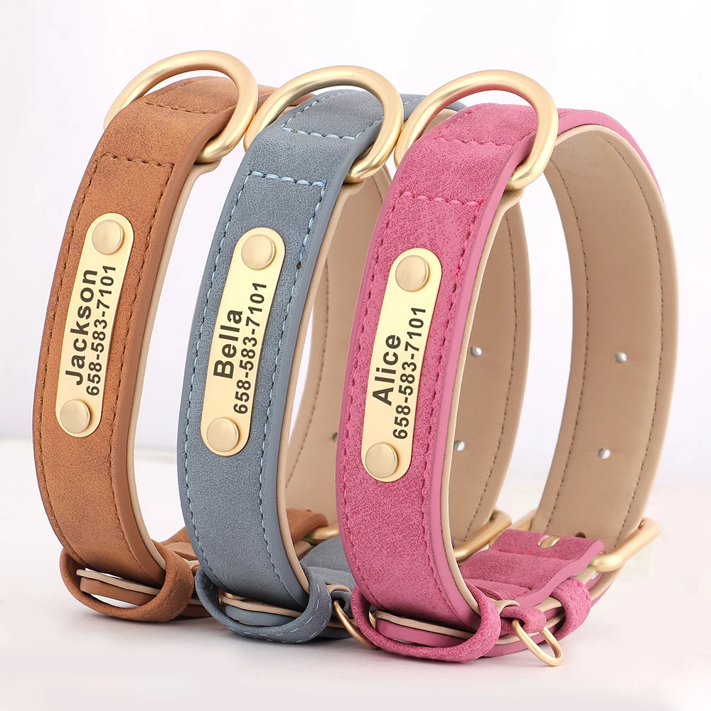 Personalized PU Leather Dog Collar 4