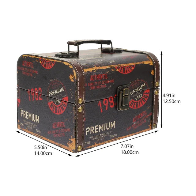 Retro Doboz Csecsebecse Tároló Kincses Gyerekek Játékszervező Tartályok Szüreti Ékszer Tok Fa Stílusú Gyermek - Image 5