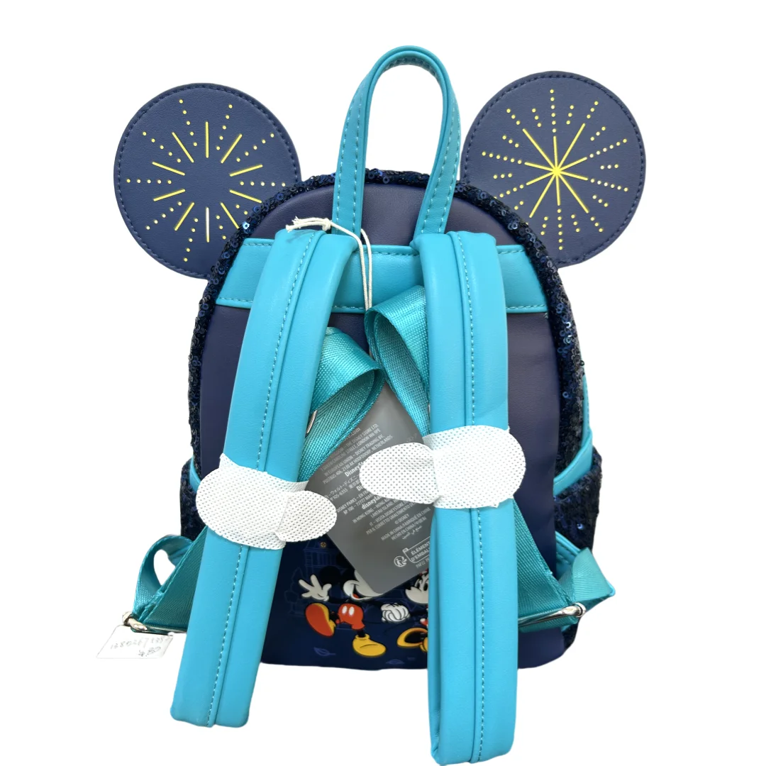 New Loungefly Disney Mickey Mouse Seiqun Women's Backpack Mickey Ear Flash Cosplay Leisure Travel Bag Mini Children's Schoolbag 3