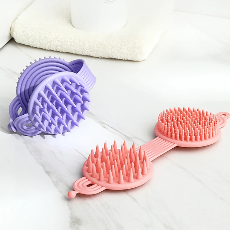 

Double-Sided Soft Rubber Shampoo Brush For Adults And Children Bathroom Brush Head Massage Brush Massager Shampoo Brush