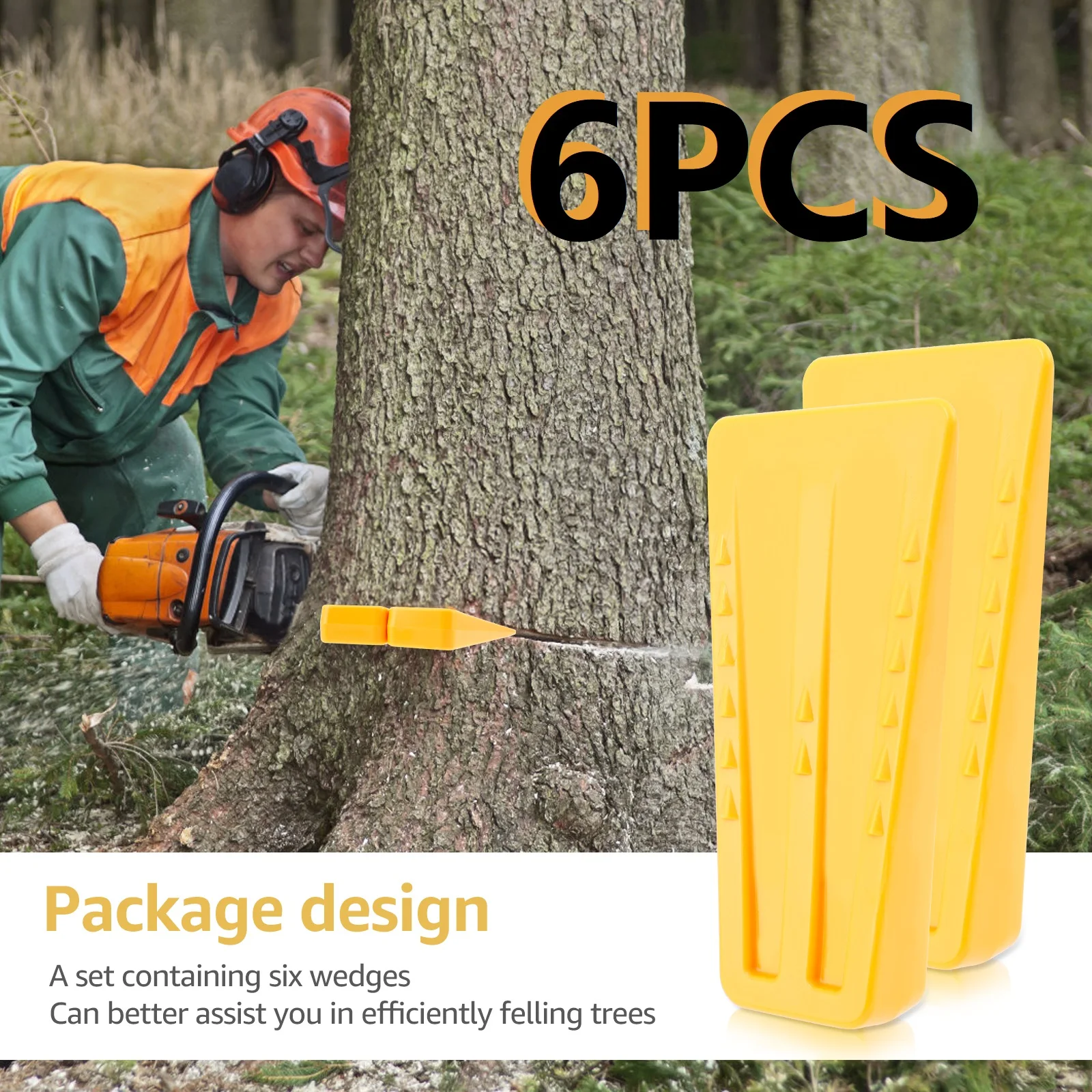 Felling Wedges Plastic Chainsaw Accessories Wear Resistant Tree Safety Cutting 6Pcs