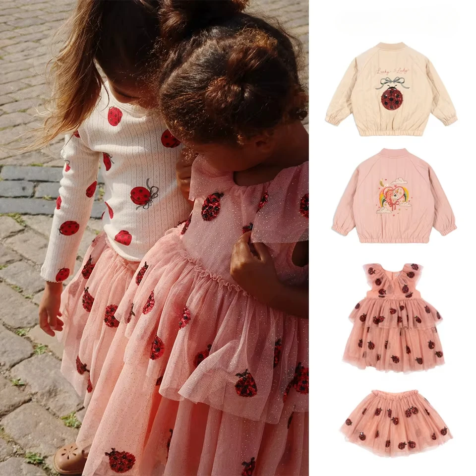 Children Clothing Baby Girls Beetle Sequined Dresses Kids Skirts Toddler Girls Jacket Embroidered Thickened Cotton Coats kids clothes,girls dress