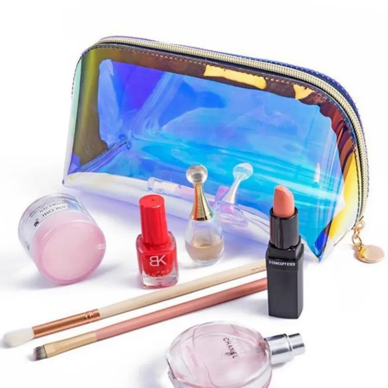 Laser Cosmetic Bag Ins Style Korean Cosmetics Semicircle Travel Buggy Bag Portable Dumpling Shaped Transparent Wash cosmetic bag cosmetic storage bag toiletry bag makeup bag cosmetic case