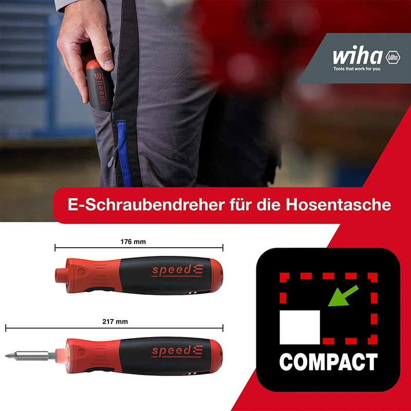 Wiha 45791 Electric Screwdriver speedE PocketDrive 31 Bits Set