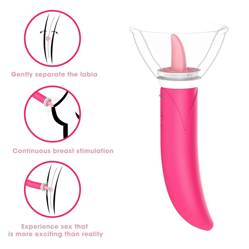 Tongue Licking Vibrator 10 Modes Powerful Stimulator Nipples Clit Massager Oral Teasing Orgasm Masturbator Sex Toys For Women