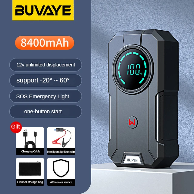 Buvaye Car Jump Starter Power Bank Car Battery Charger Emergency Booster  Starting Device Emergency Power 8400mha Real Capacity - Jump Starter -  AliExpress