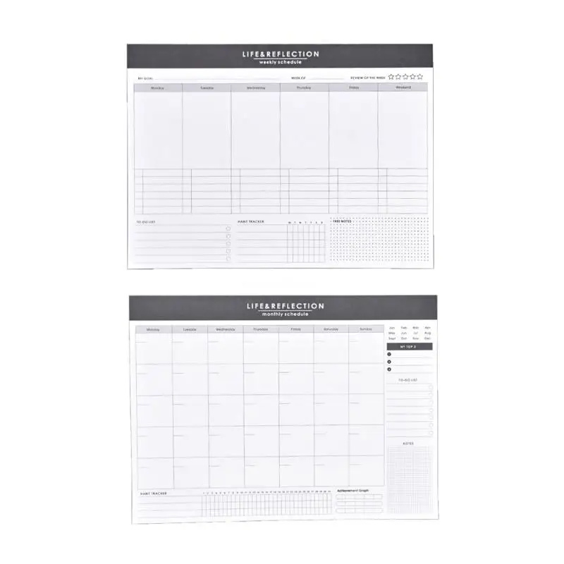 Notepad with Tear Off Sheets Monthly Calendar Pad Hourly Schedule Planner Layout Dropship